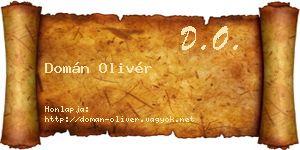 Domán Olivér névjegykártya